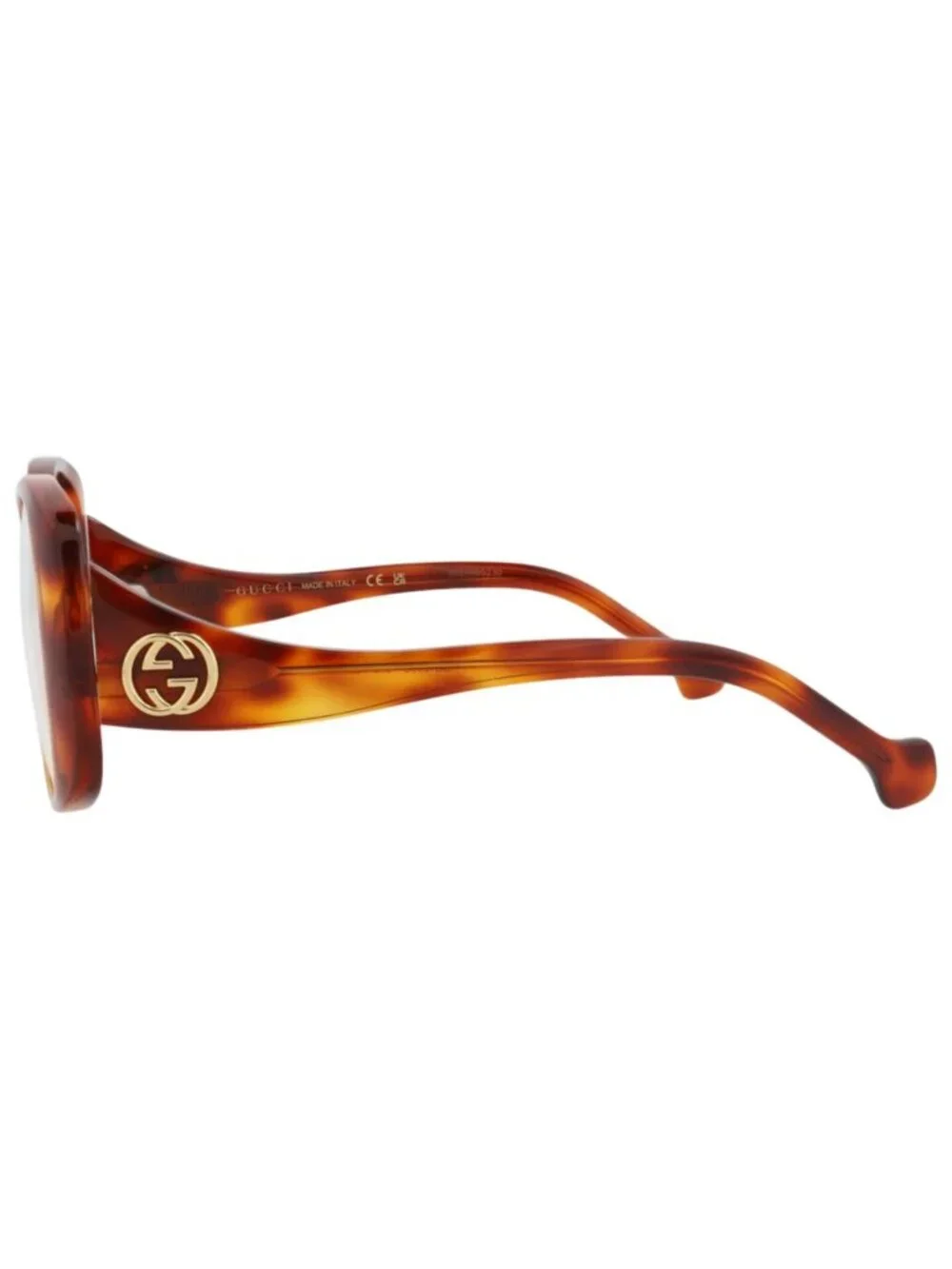 New Gucci Women's Eyeglasses Round Oval Acetate Frame Havana Havana Transparent